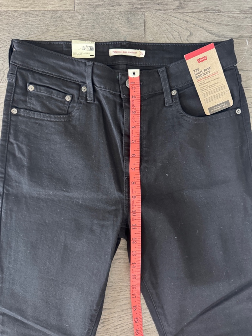 🌼LEVI’S🌼 725 Black High Rise Bootcut Jeans, Size 31 - Picture 8 of 14